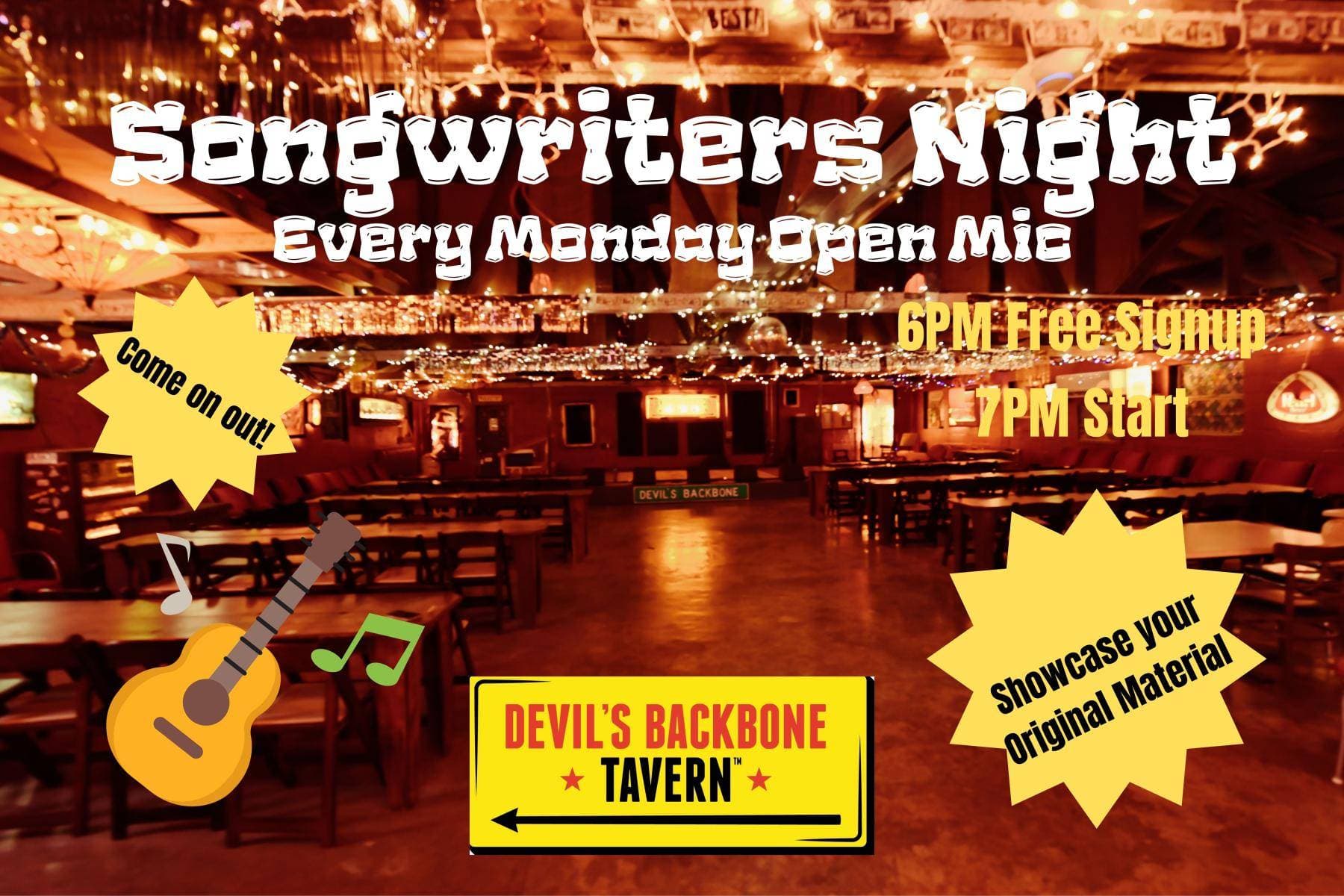 Songwriter's Night EVERY MONDAY !